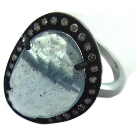  Aquamarine Diamond Ring, Purity : 92.5%