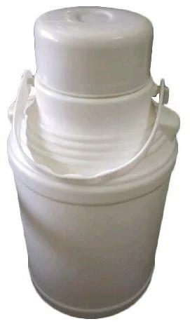 White Cylindrical Plastic Thermos