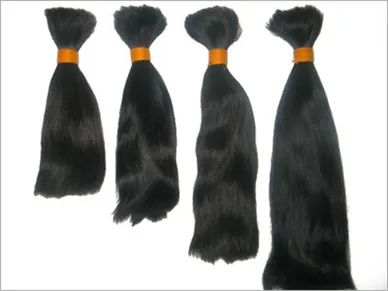 Black Blended Non-Remy Hair, for Parlour, Personal, Style : Straight