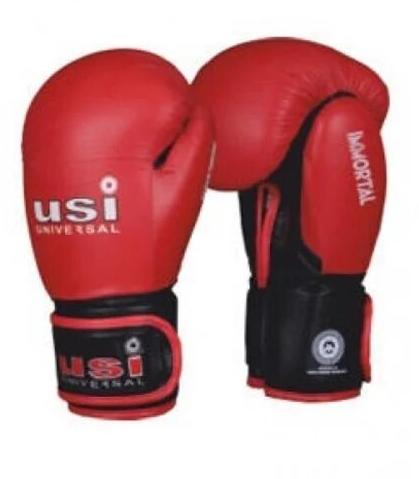 USI Red Leather Immortal Safe Spar Gloves, Size : 10oz, 12oz