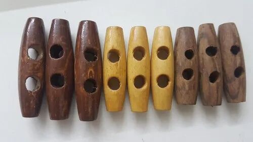 Rectangle Wood Garment Toggle Button