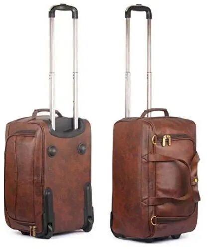Leather Trolley Bag, Color : Brown