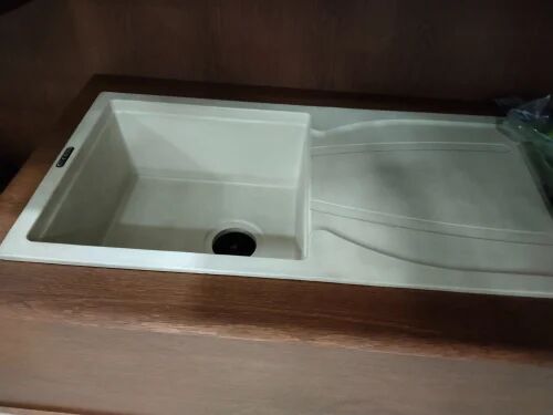 Rectangular Ceramic Kitchen Sink, Color : White