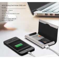 Visiting card Holder with Power Bank, for Charging Phone, Color : Black