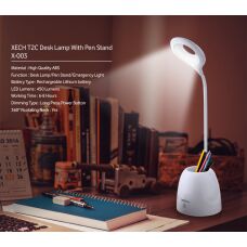 Round Desk Top Lamp with Pen Stand, for Home, Pattern : Plain