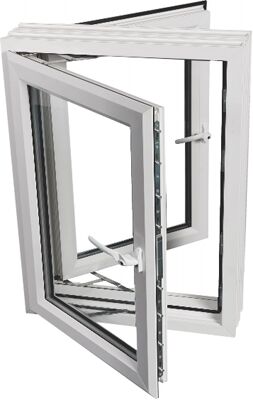 Polished UPVC Twin Sash Window, Size : 10x12ft, 3x6.5ft, 6x6ft