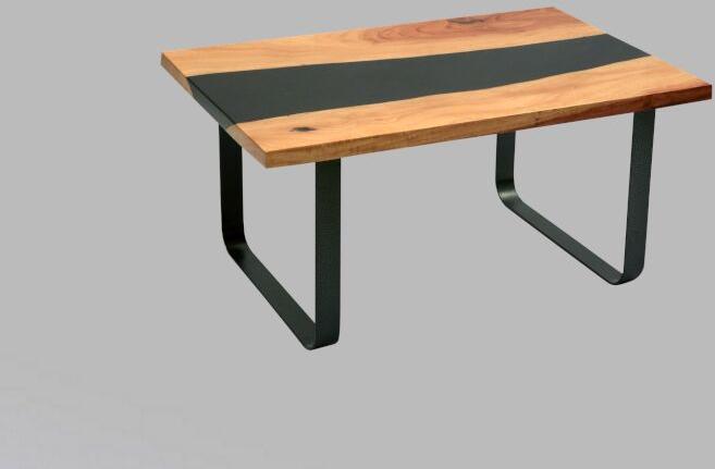 Rectangular Polished Hemlock Wood Hard Black Centre Table, Pattern : Plain