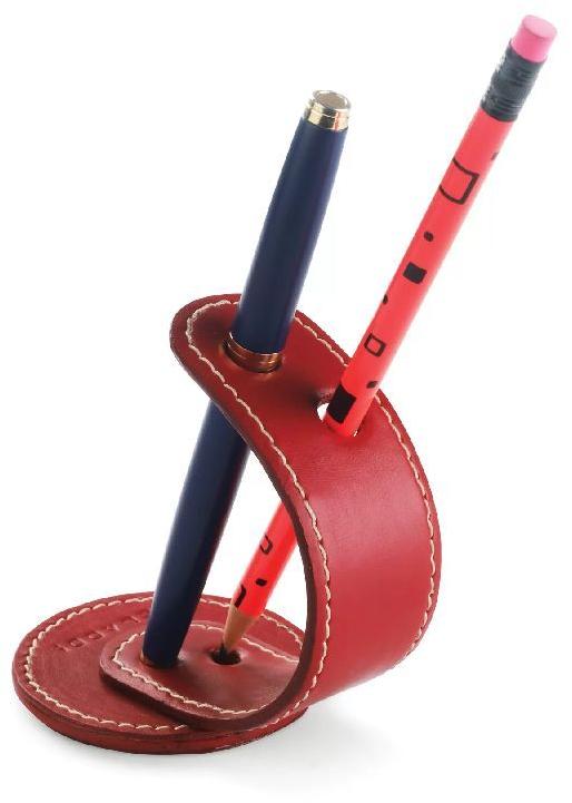 VEGAN LEATHER Pen and Pencil Stand, Color : Blue, Red
