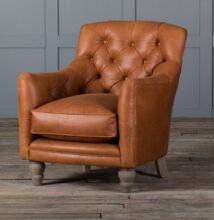 Brown leather occasional chair