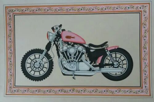 Paper Motorcycle Handmade Paintings, Color : Water Colours