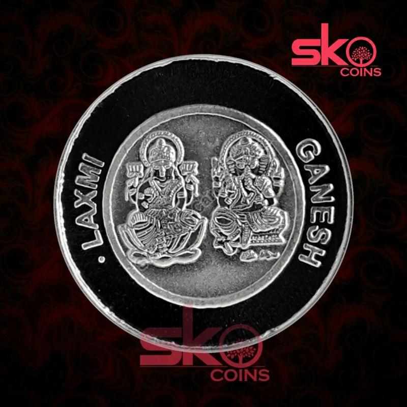 Pure fine Laxmi Ganesh Silver Coin