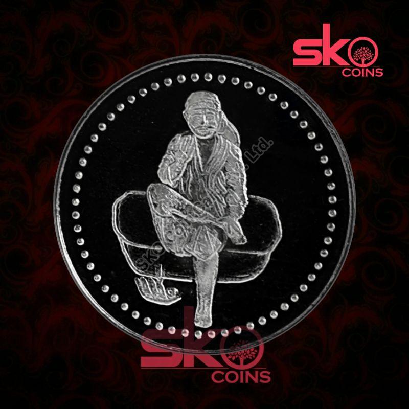 Printed Polished Sai Baba Silver Coin, for Workship, Gifting, Size : All Sizes