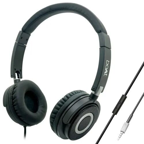 PVC Wired Headphone, Color : Black