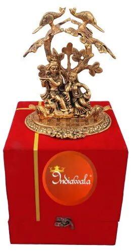 Metal Radha Krishna Statue, Packaging Type : Velvet Box