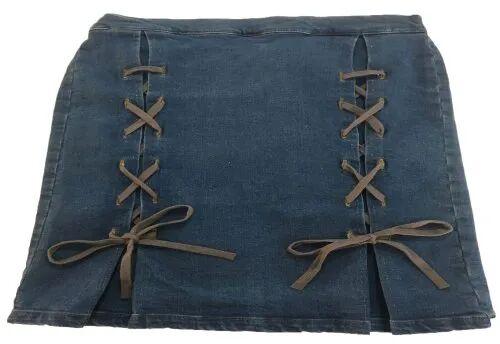 Designer Denim Skirt, Length : Short