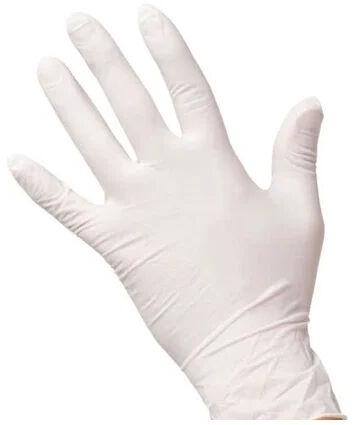Latex Plain surgical gloves, Color : White