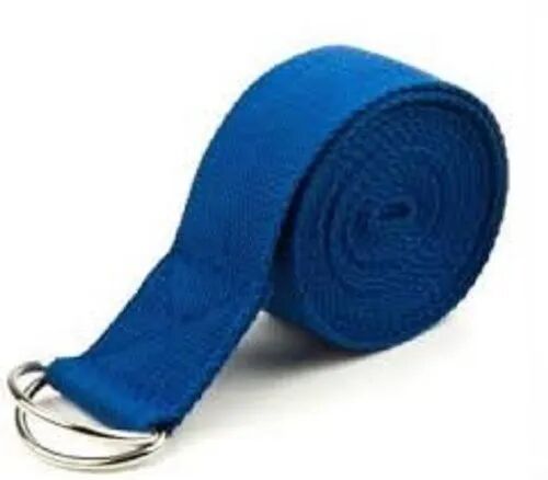 Blue Cotton Yoga Belt, Pattern : Plain