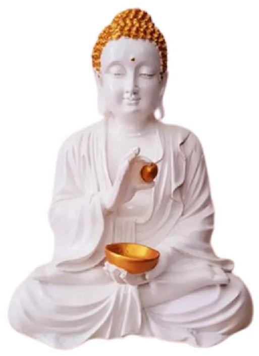 Resin Buddha Statue, Color : White Golden