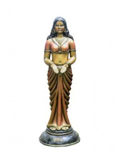 FRP Indian Lady Welcome Statue, Dimension : 24.75in x 32.50in x 80.00in