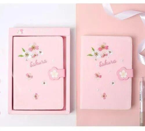 Pink Printed Paper Diary