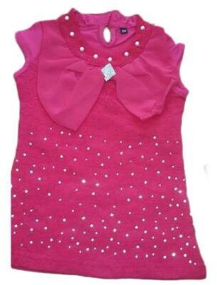 Cotton Dotted Kids Top, Sleeve Type : Sleeveless