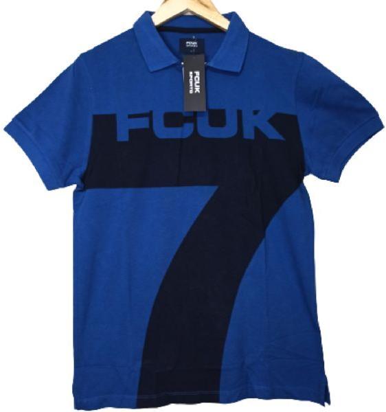 Mens Fcuk Polo Neck T-shirt (Fcuk Blue )