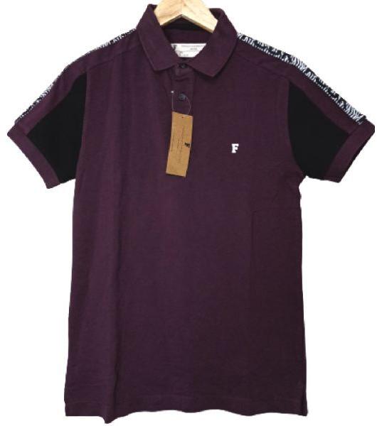 Mens Fcuk Polo Neck T-shirt (Maroon), Size : XL, XXL