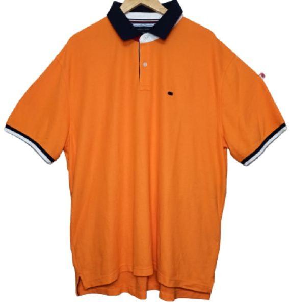 Mens Tommy Hifiger Polo Neck T-shirt (Orange)