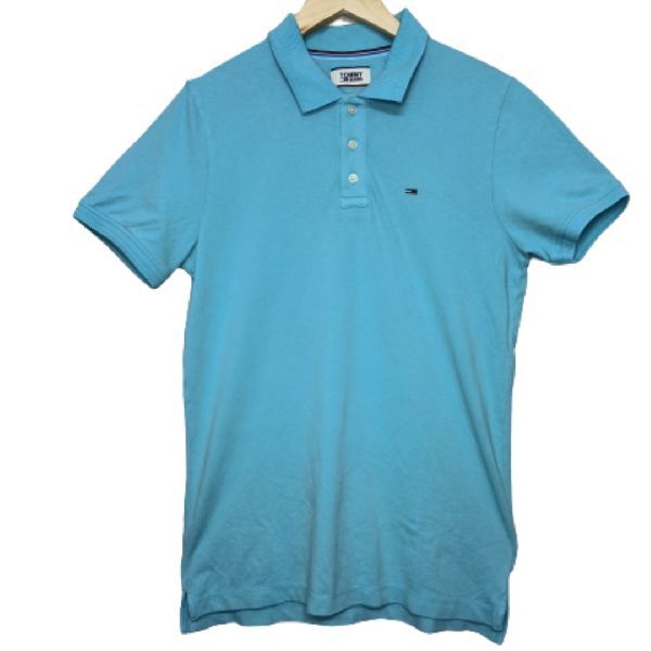 Mens Tommy Hifiger Polo Neck T-shirt (Sky Blue)