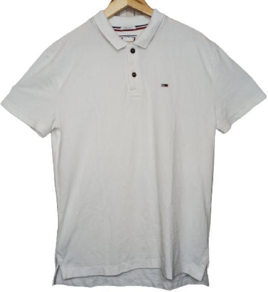 Mens Tommy Hifiger Polo Neck T-shirt ( Cotton White)