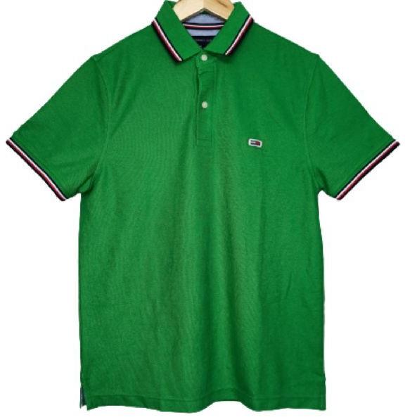 Mens Tommy Hifiger Polo Neck T-shirt (Green)