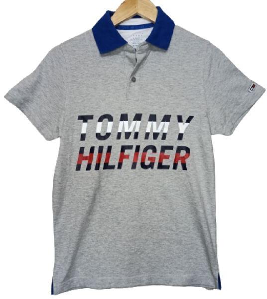 Mens Tommy Hifiger Polo Neck T-shirt (Grey)