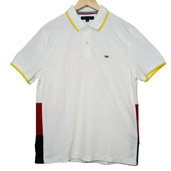 Mens Tommy Hifiger Polo Neck T-shirt (White)