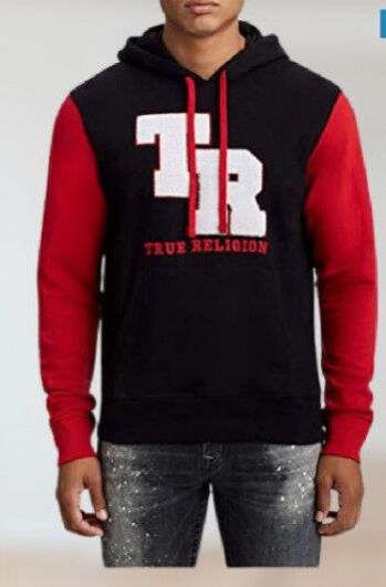 Printed Cotton True Religion Sweatshirts (Red,black), Size : M, XL, XXL