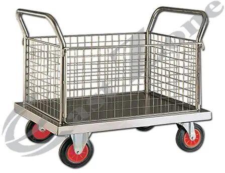 Silver Stainless Steel Laundry Trolley