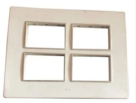 Rectangular Plastic GM Switch Plate, Color : White
