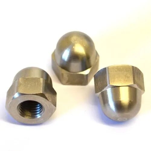 Brass Dome Nut, Color : Golden