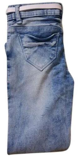 Kids Blue Faded Denim Jeans, Occasion : Casual Wear