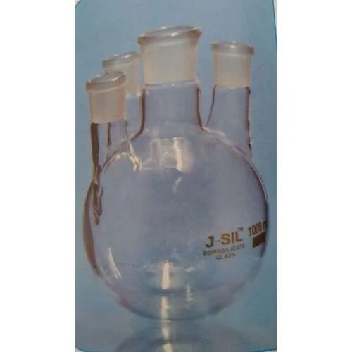 Borosilicate Glass Four Neck Flask
