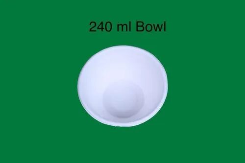 White Round Biodegradable Paper Bowl, for Event Party Supplies, Size : 240 ml