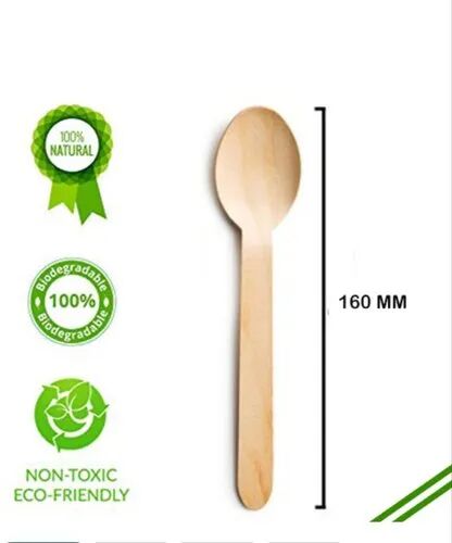 Disposable Wooden Spoon, For Event Party Supplies, Size : 160 Mm