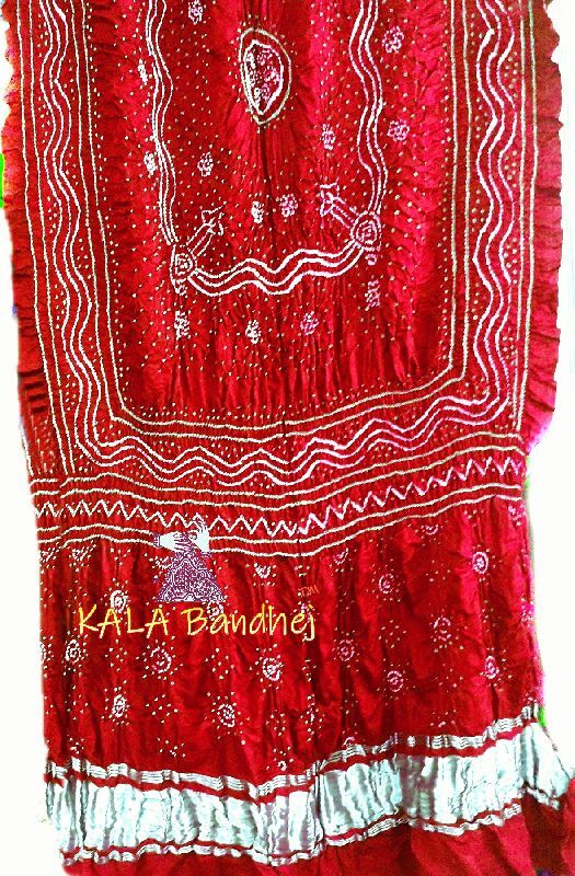 Bandhani LagdiPalav Dupatta, Color : RED