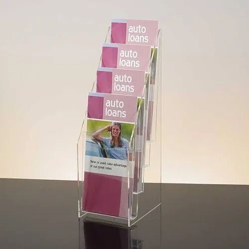 Transparent Acrylic Brochure Holder Stand