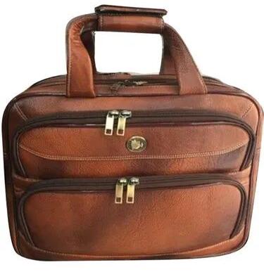 Plain Leather Laptop Bag, Color : Brown