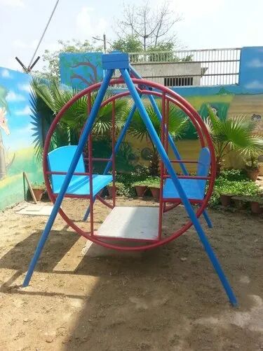 Blue Mild Steel Children Circular Swing, for School, Home, Resort, Park