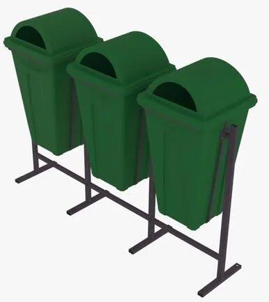 HDPE Plastic Dustbin, Color : Dark Green