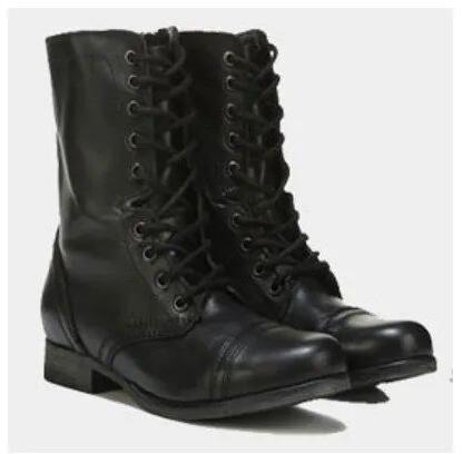 Leather Army Shoes, Color : Black