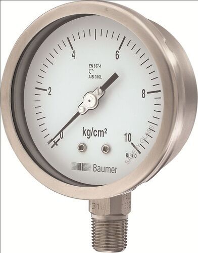 Baumer Steel Pressure Gauge, Display Type : Analoge