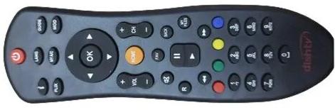 Abs Plastic Dish Tv Remote Control, Color : Black