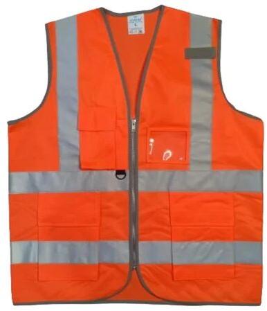 Without Sleeves Polyester SAFETY JACKET, for Construction, Size : S/M/L